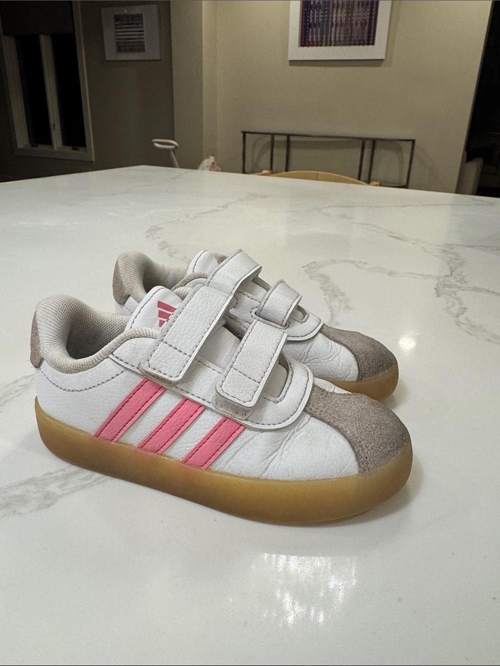 Adidas VL COURT 3.0 toddler girl shoes pink and white - Picture 2 of 9